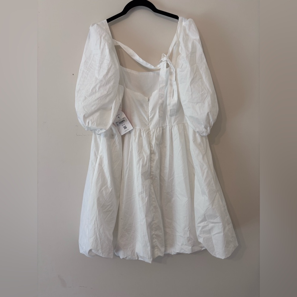 ARULA White Puff Sleeve Dress